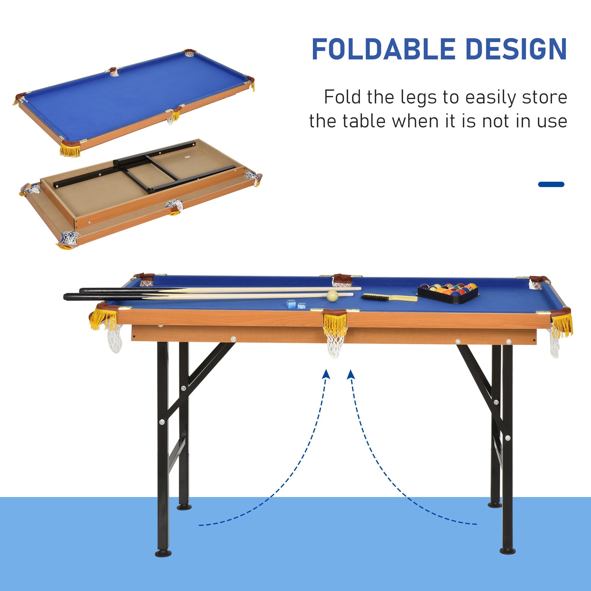55" Mini Billiards Table for Home and Family Fun