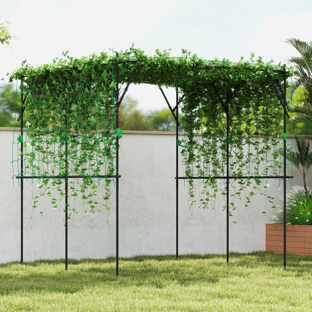 7.3 FT Garden Arch Trellis with Climbing Net