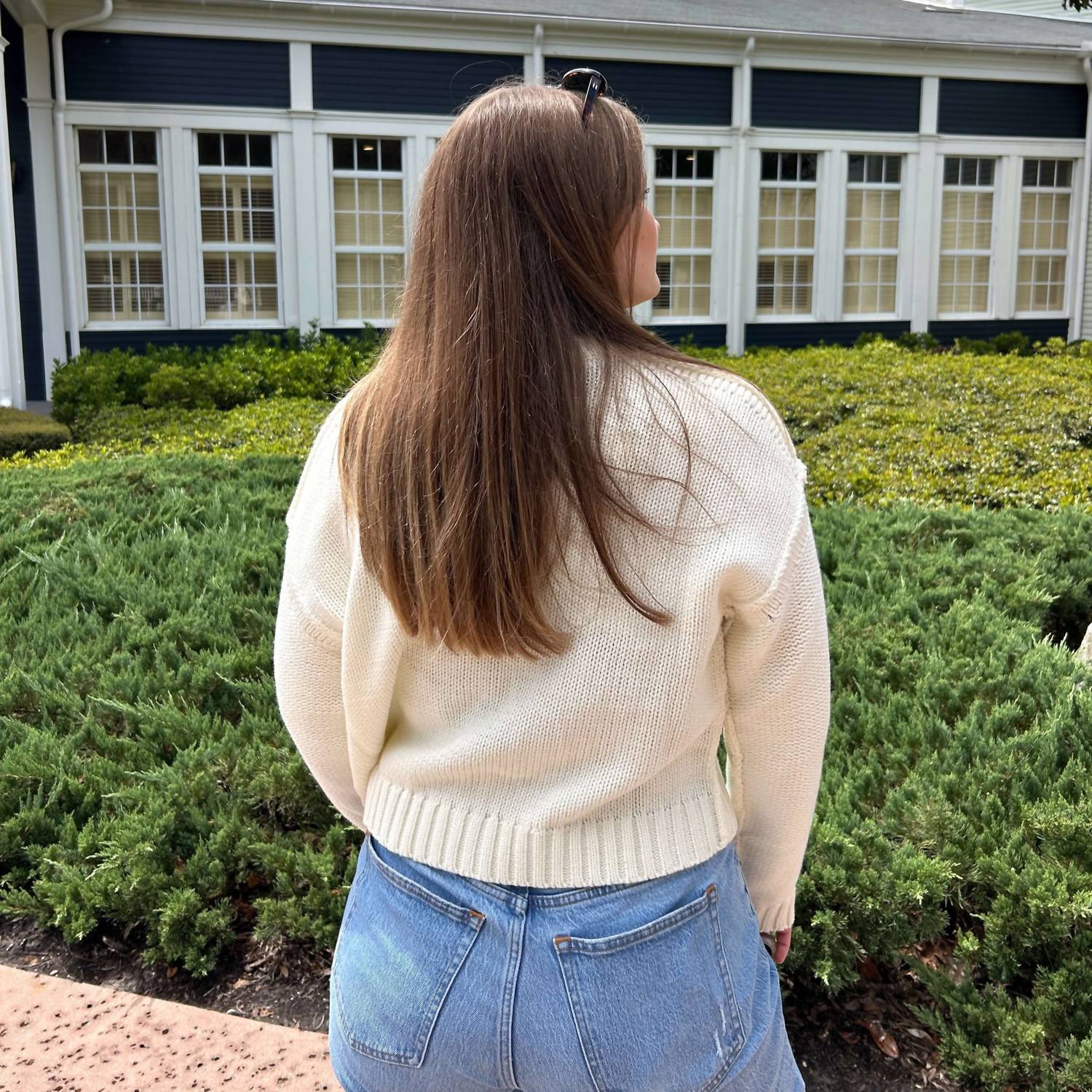 87 Cable Knit Sweater In White