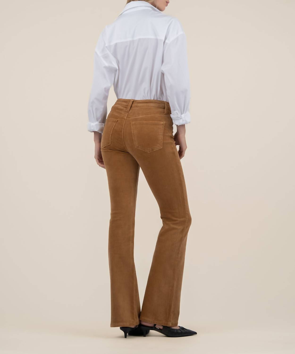 Ana Corduroy High Rise Flare In Camel