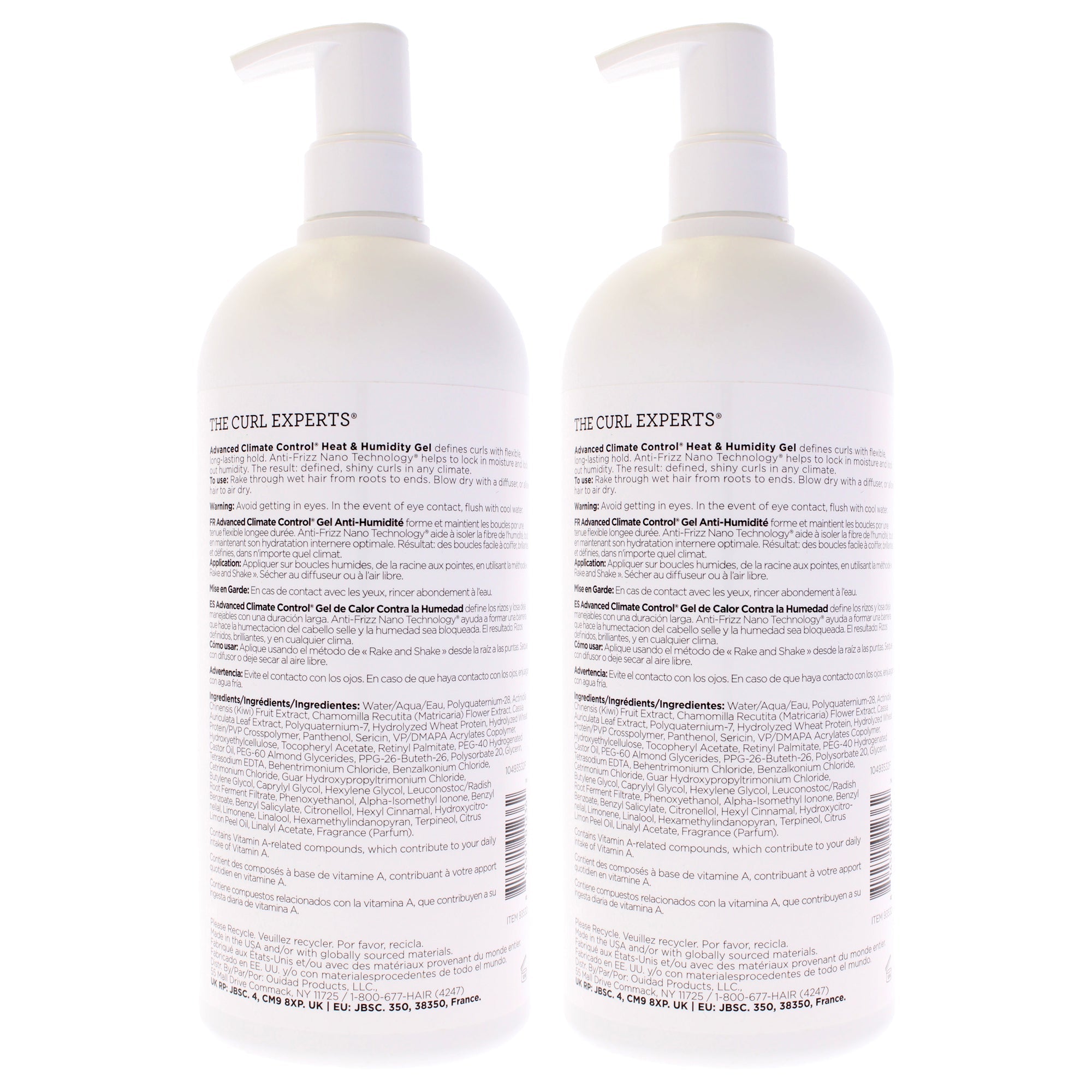 Advanced Climate Control Heat and Humidity Gel - Anti Frizz by Ouidad for Unisex - 33.8 oz Gel - Pack of 2