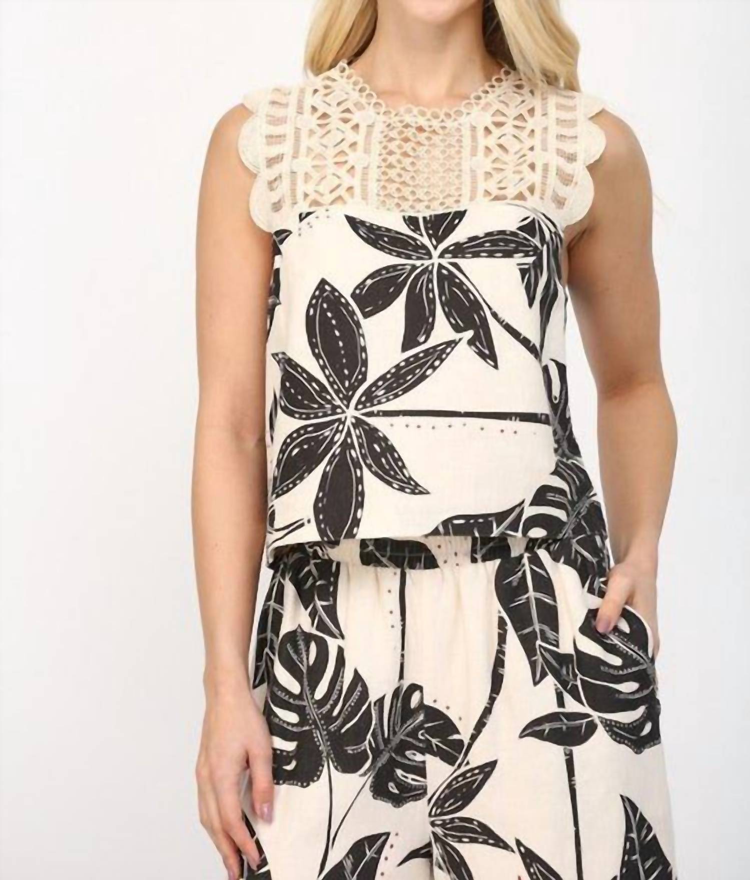 A Little Tropical Fun Crop Top In Multi