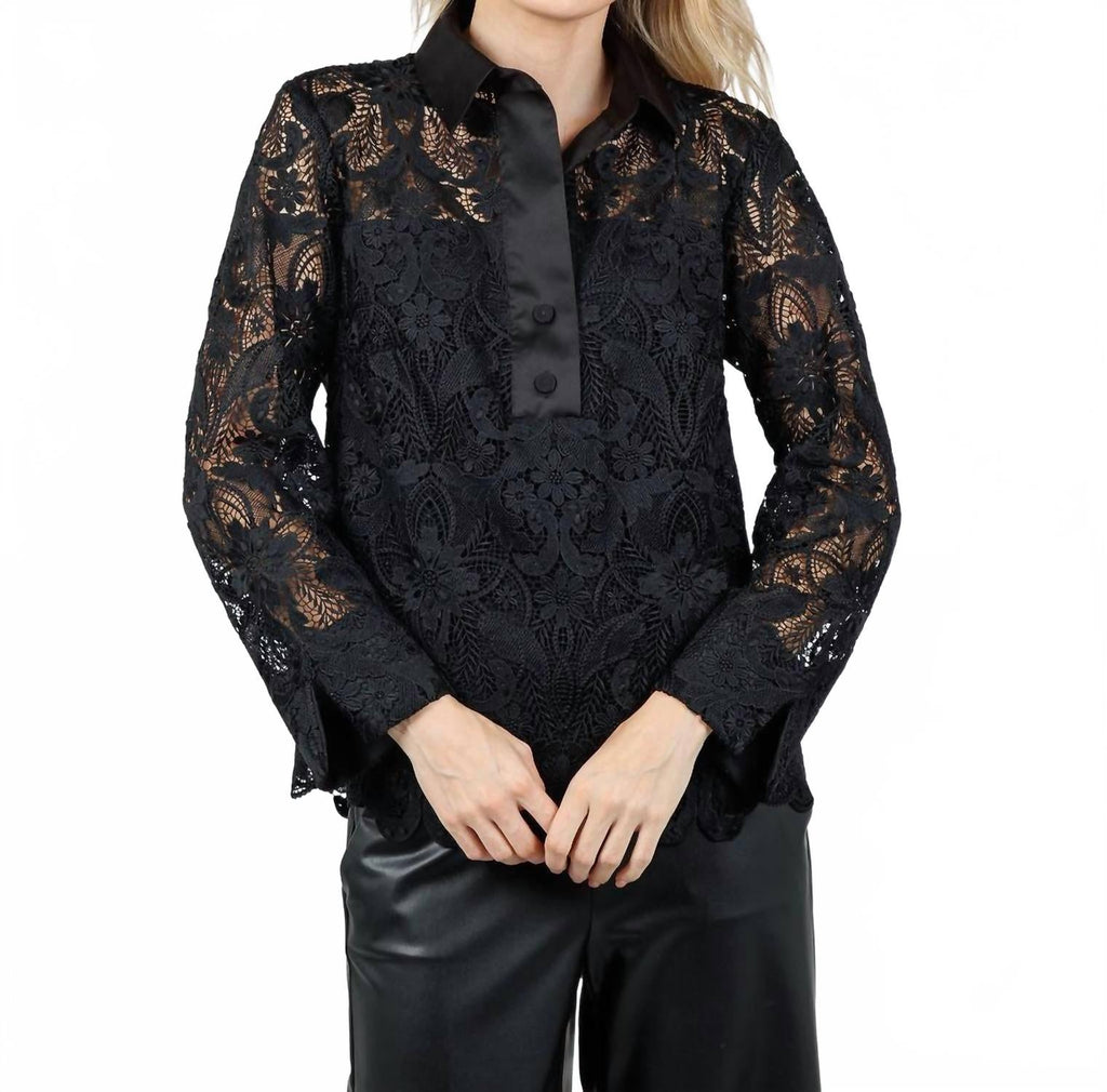 Aileen Lace Shirt In Black
