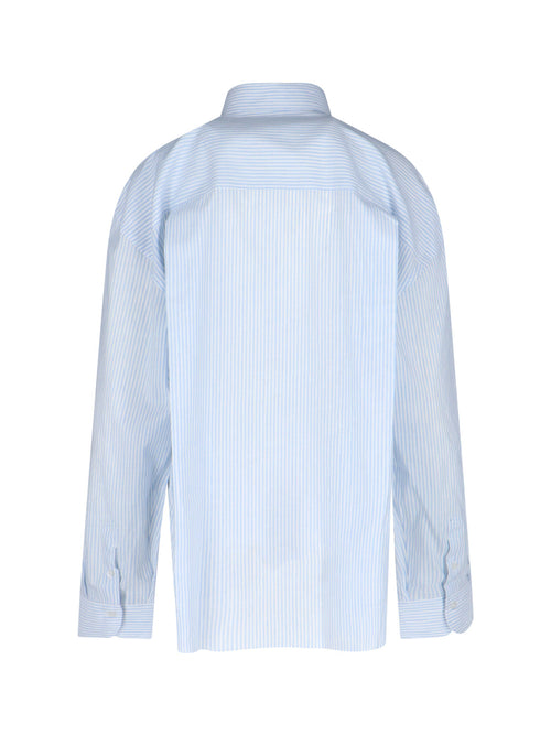 "Oriana" Striped Shirt – Light Blue