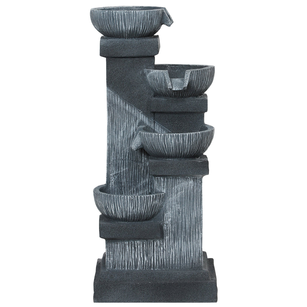 4 Tier Cascading Bowl Garden Fountain