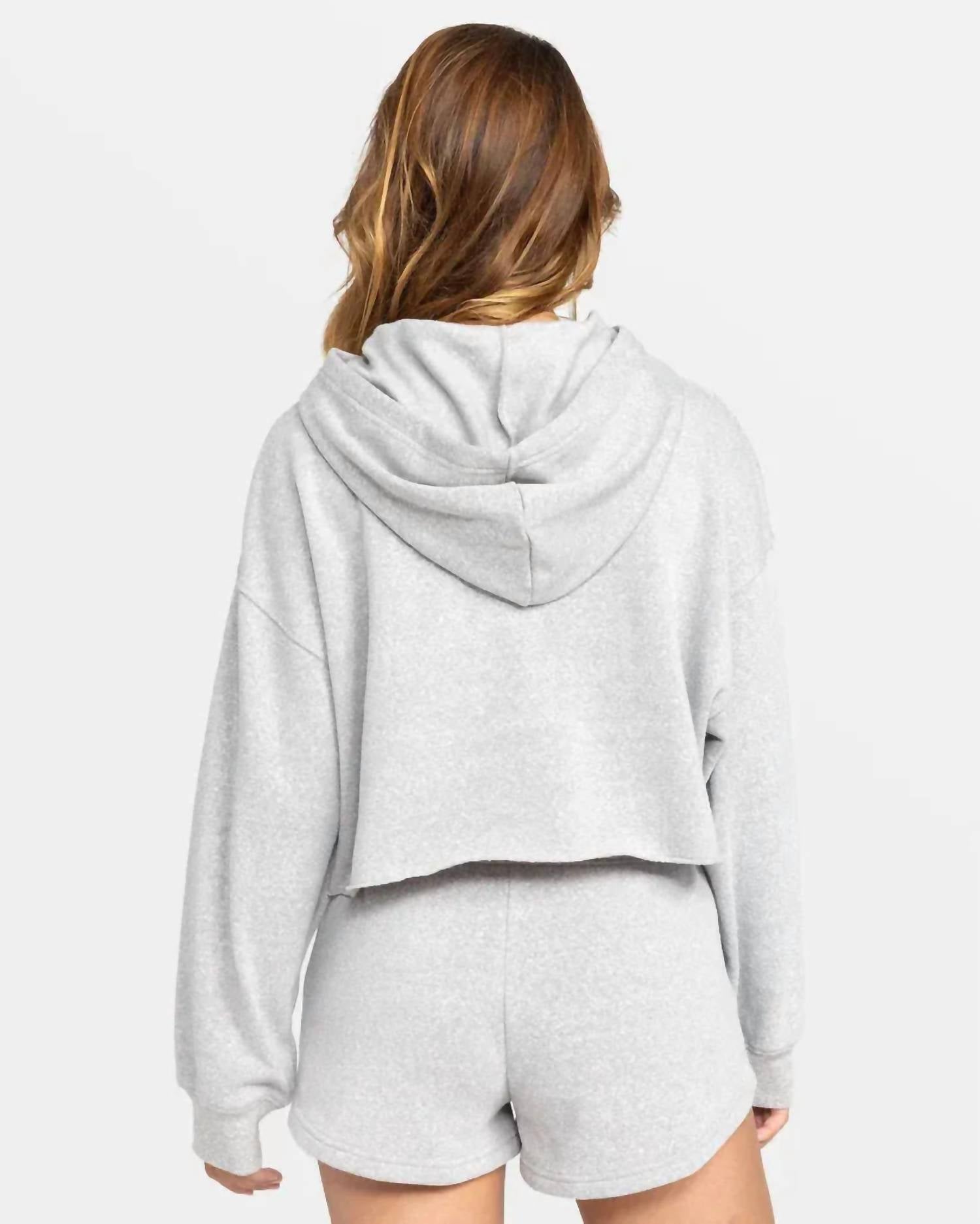 Afternoon Hike Crop Hoodie In Heritage Heather