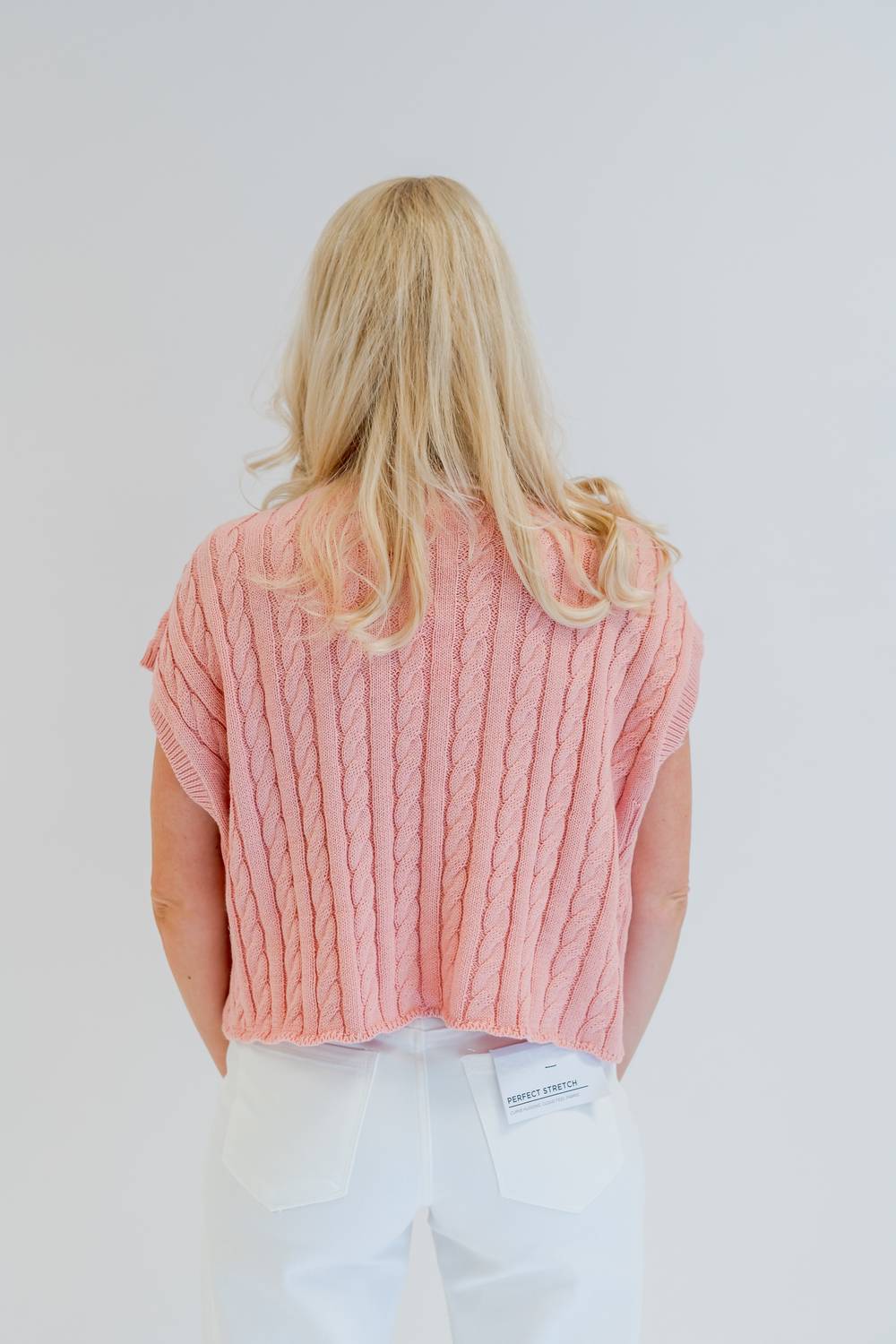 Aliana Short Sleeve Sweater Top In Salmon