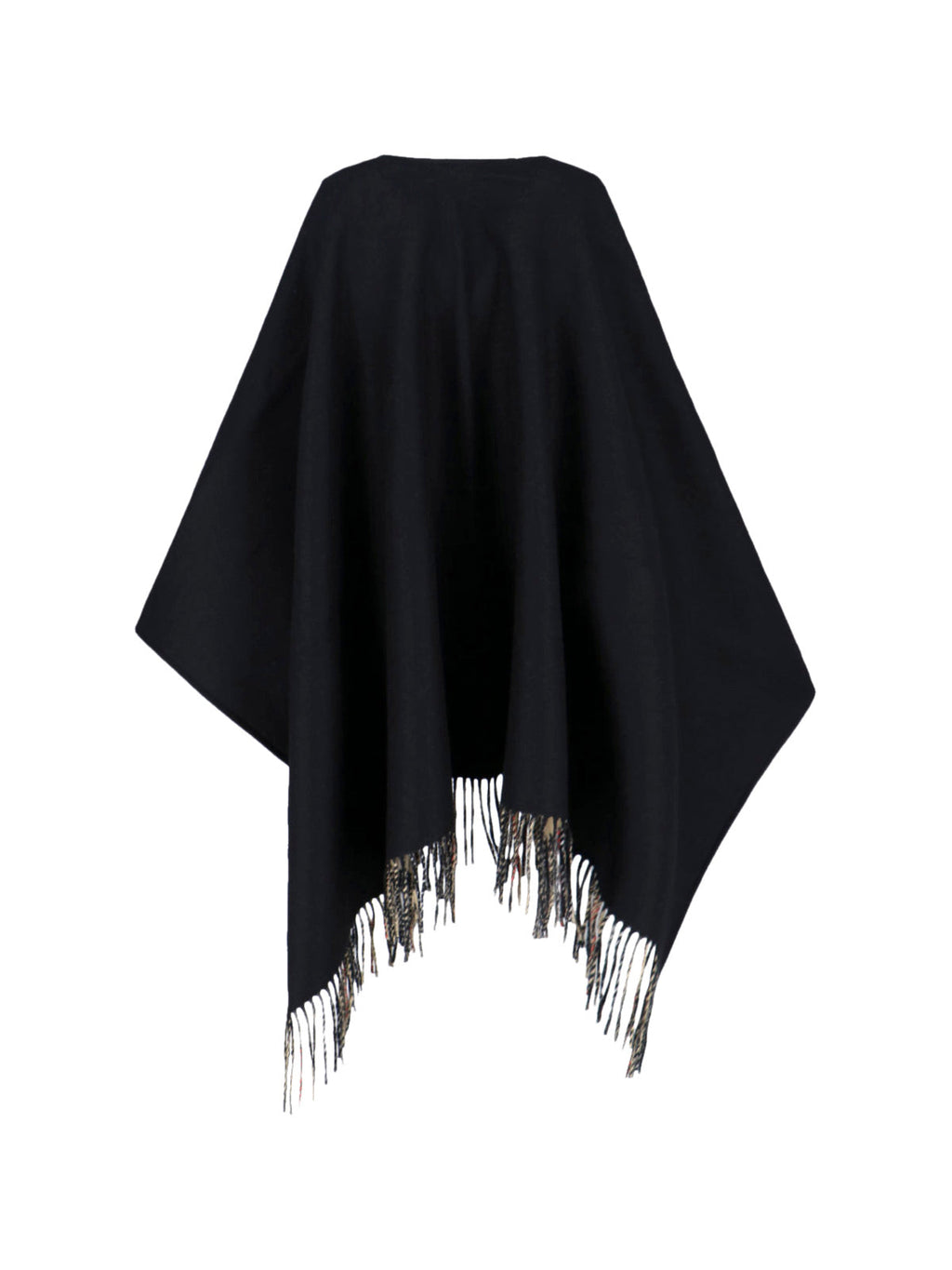 "Check" Reversible Cape – Black/Beige