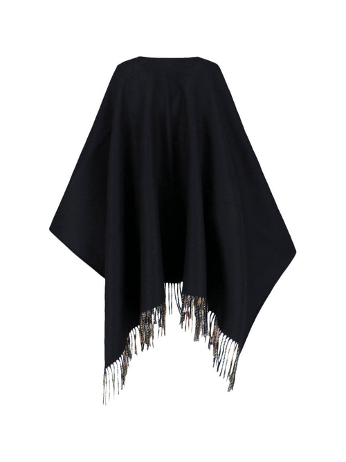 "Check" Reversible Cape – Black/Beige