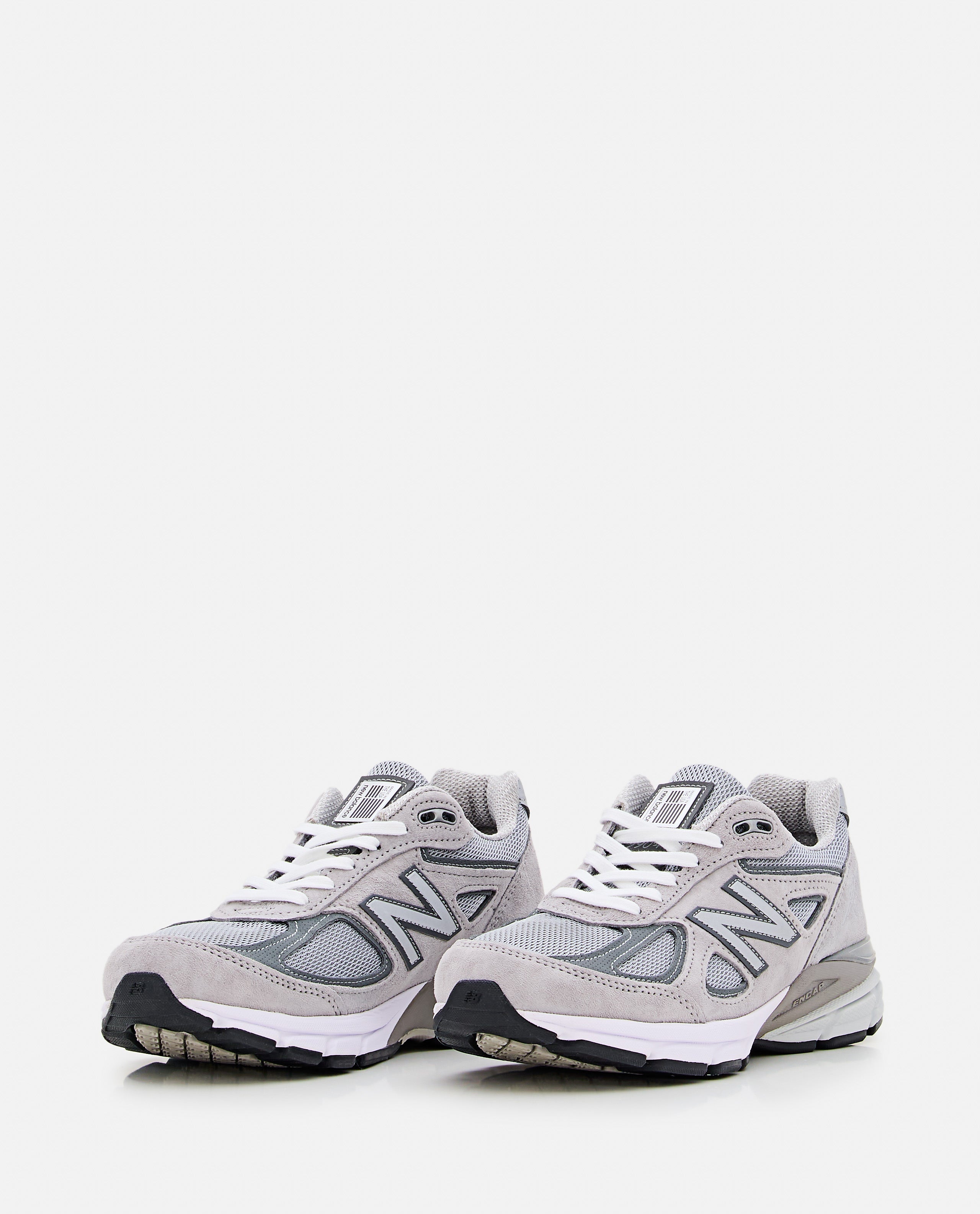 990 Grey Leather And Mesh Sneakers