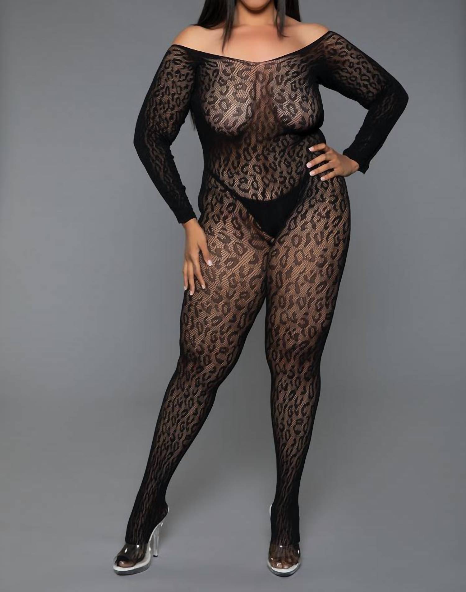 Animal Instinct Body Stocking In Black