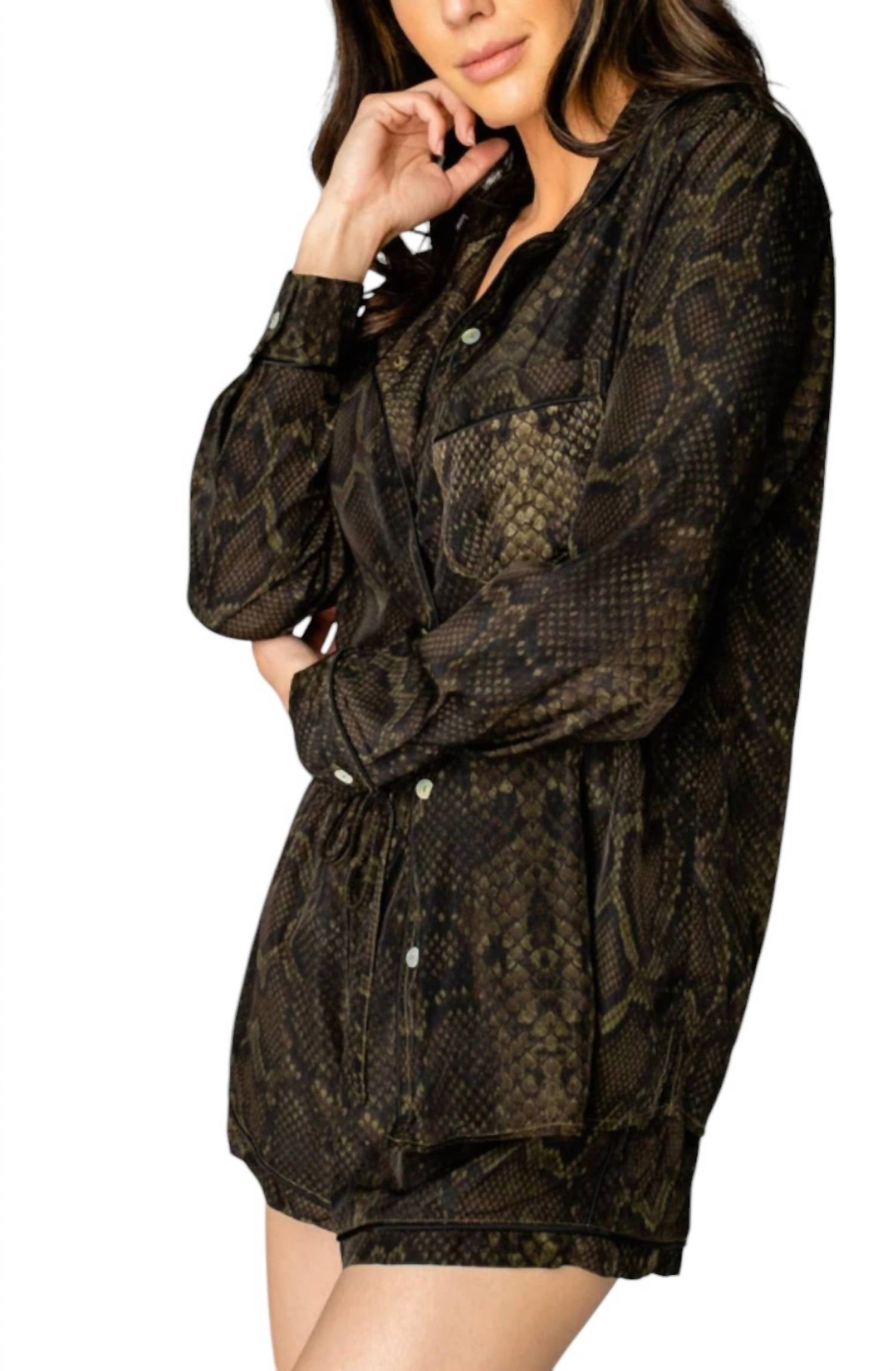 Anna Pajama Set In Olive