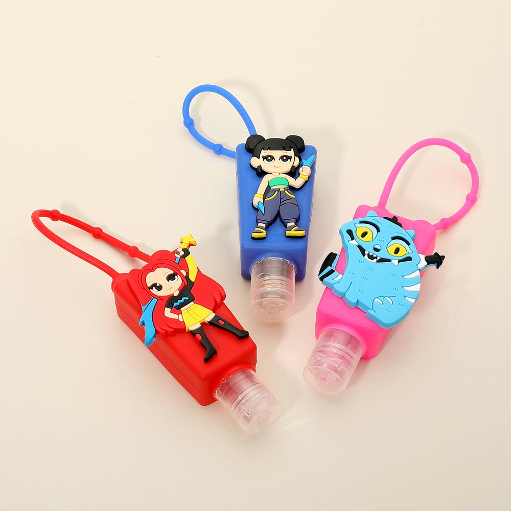 12PCS - Kpop Demon Hunters Character Pocket Hand Sanitizer Bottle Holder Bag Charms