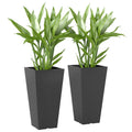 2-Pack Tall Plastic Planters for Entryway & Deck