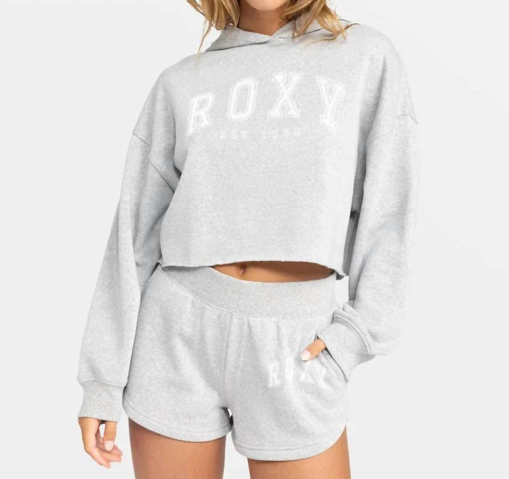 Afternoon Hike Crop Hoodie In Heritage Heather