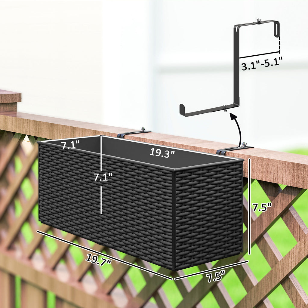 2-Pack Fence Hanging Planters with Drainage Holes