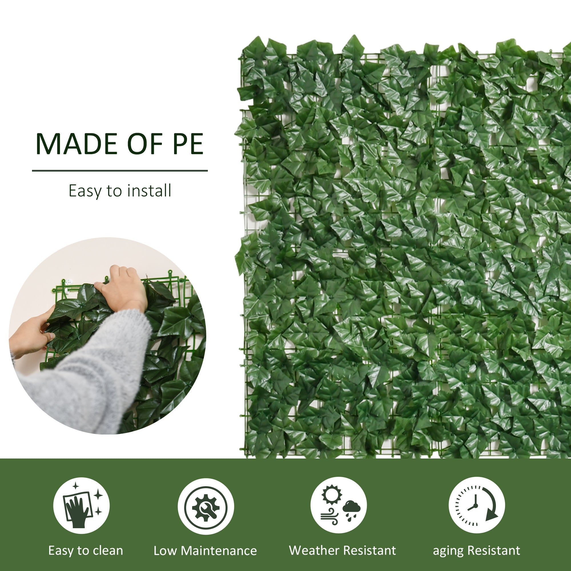 118" x 39" Decorative Grass Wall Panels for Walls & Fences