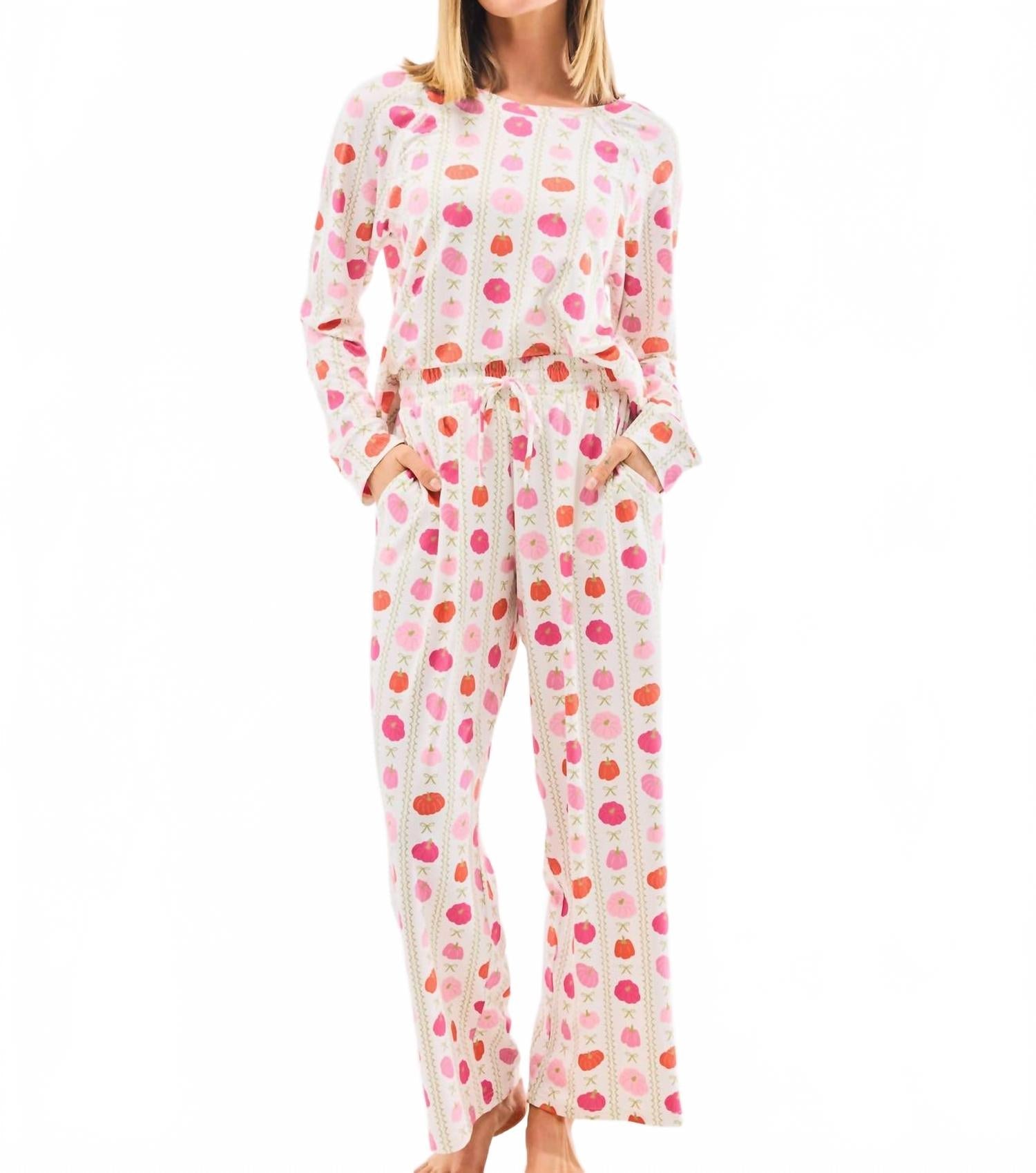 Annie Pajama Pants Set In Little Pumpkin