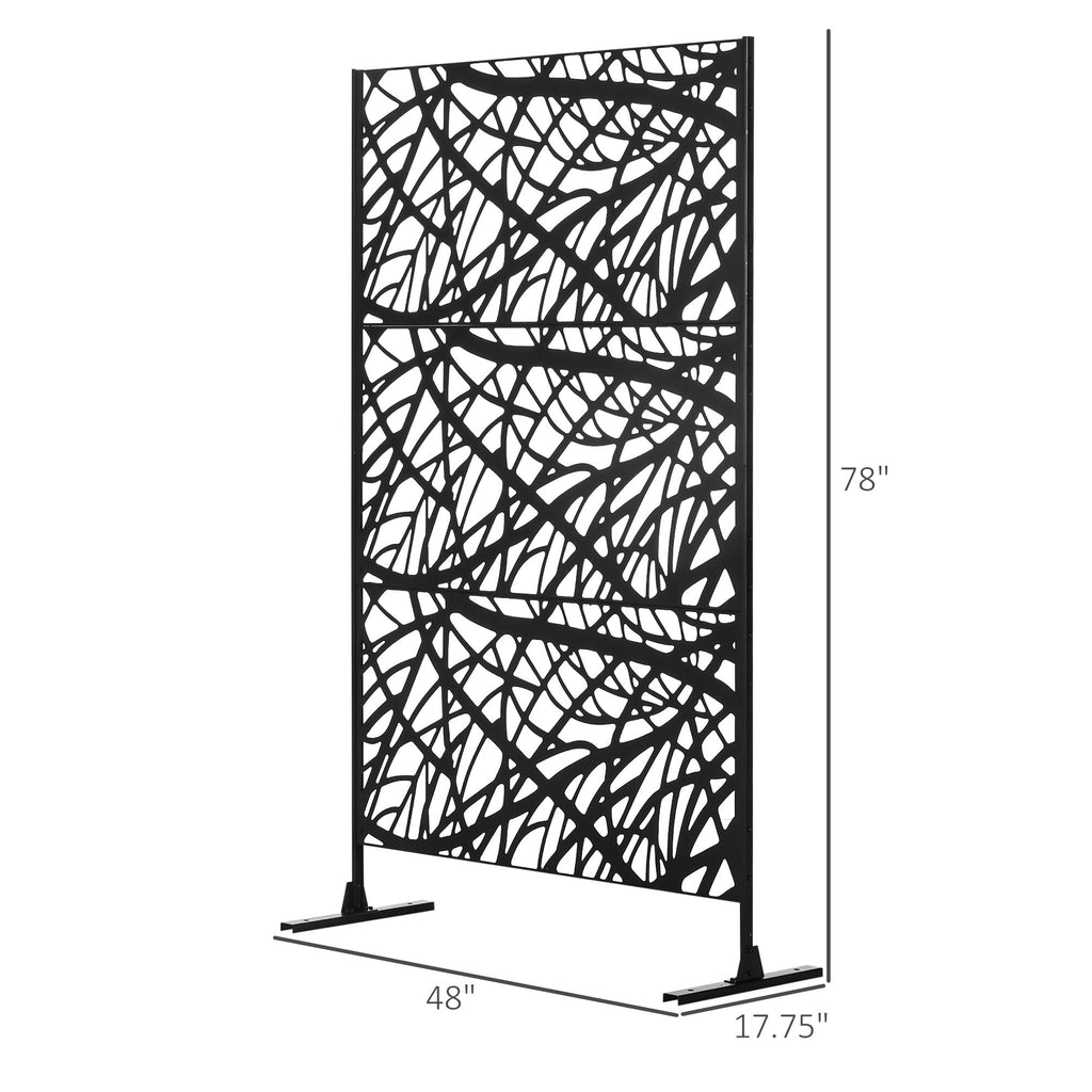 6.5FT Outdoor Privacy Screen with Decorative Branch Motif