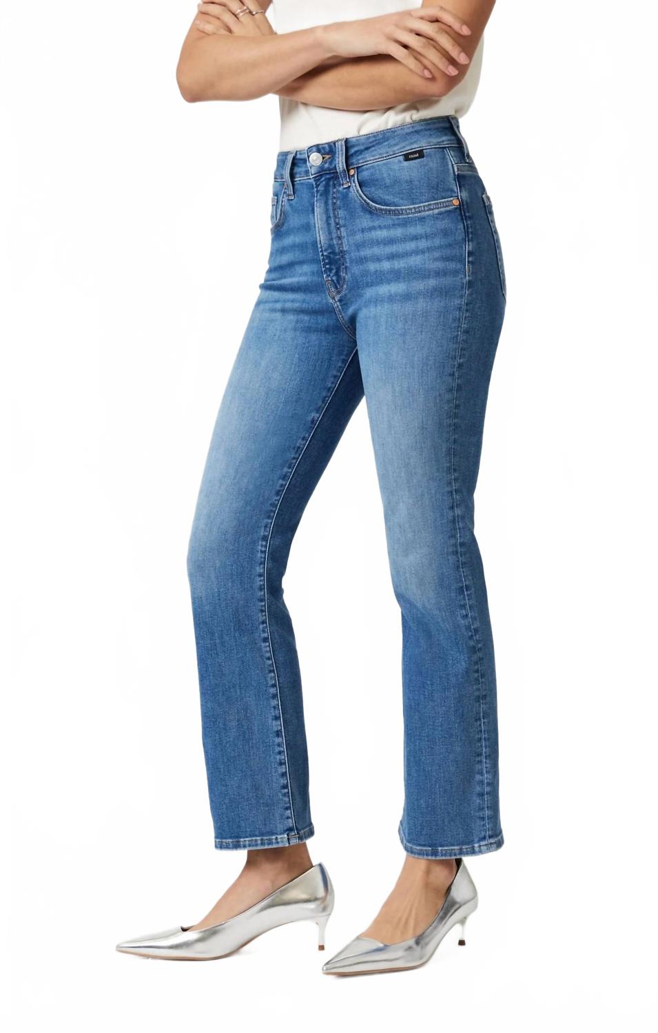 Anika Mid Cropped Denim Jeans In Blue
