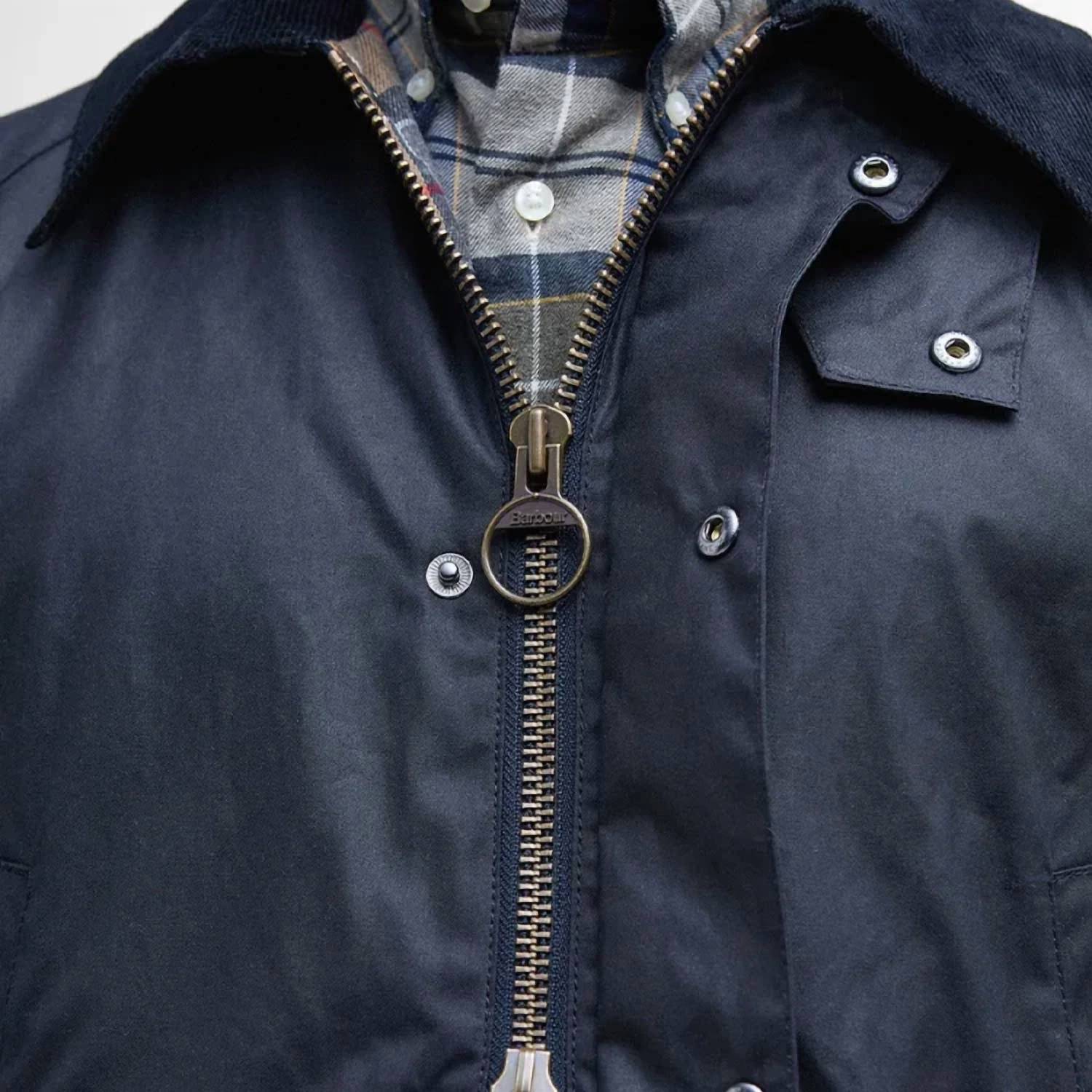 Ashby Waxed Jacket In Navy