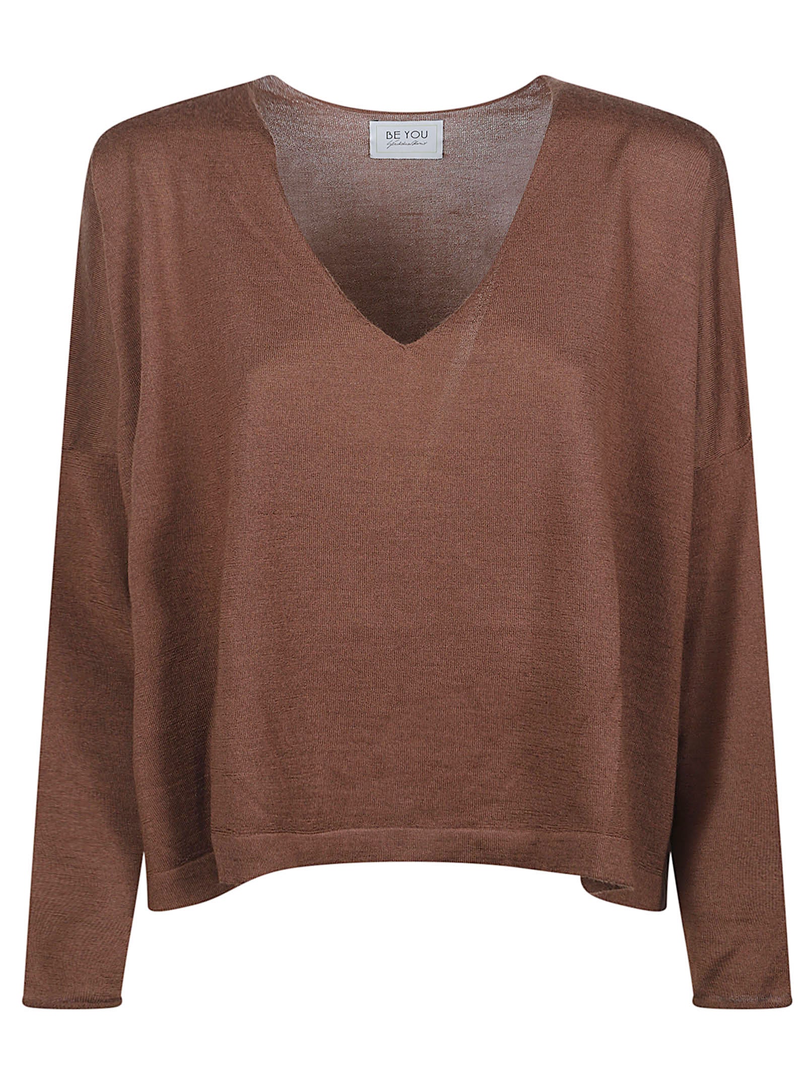 Airy Knit Top with V-Neckline