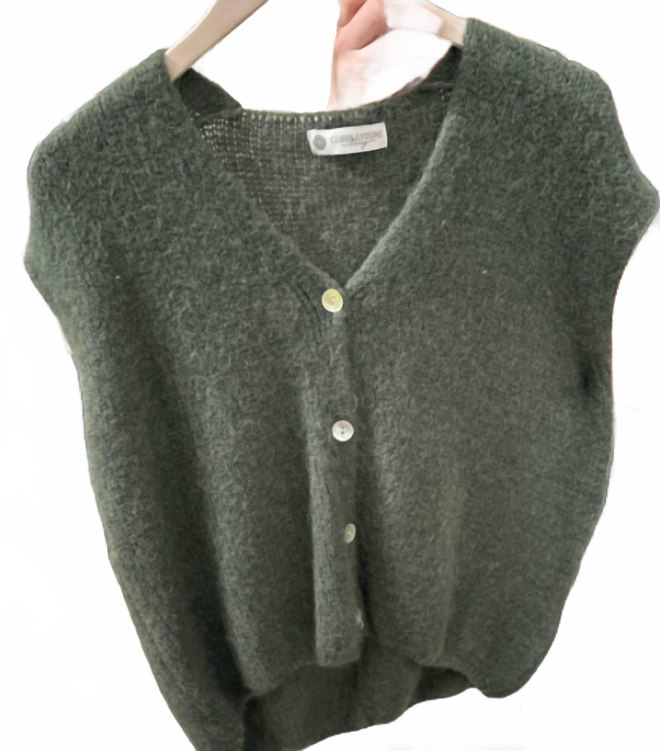 Alessia Button Up Vest In Emerald