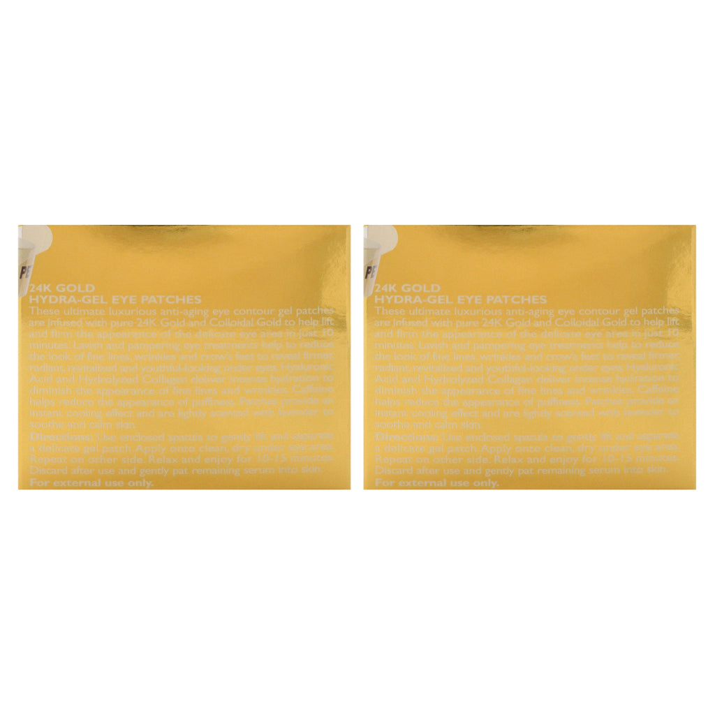 24K Gold Pure Luxury Lift & Firm Hydra-Gel Eye Patches by Peter Thomas Roth for Women - 60 Pc Patches + Spatula Eye Patches - Pack of 2