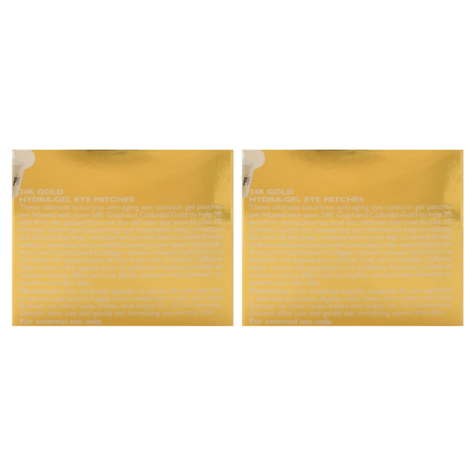 24K Gold Pure Luxury Lift & Firm Hydra-Gel Eye Patches by Peter Thomas Roth for Women - 60 Pc Patches + Spatula Eye Patches - Pack of 2