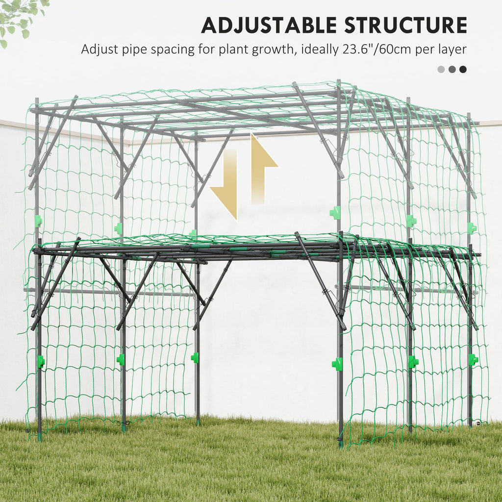 7.3 FT Garden Arch Trellis with Climbing Net