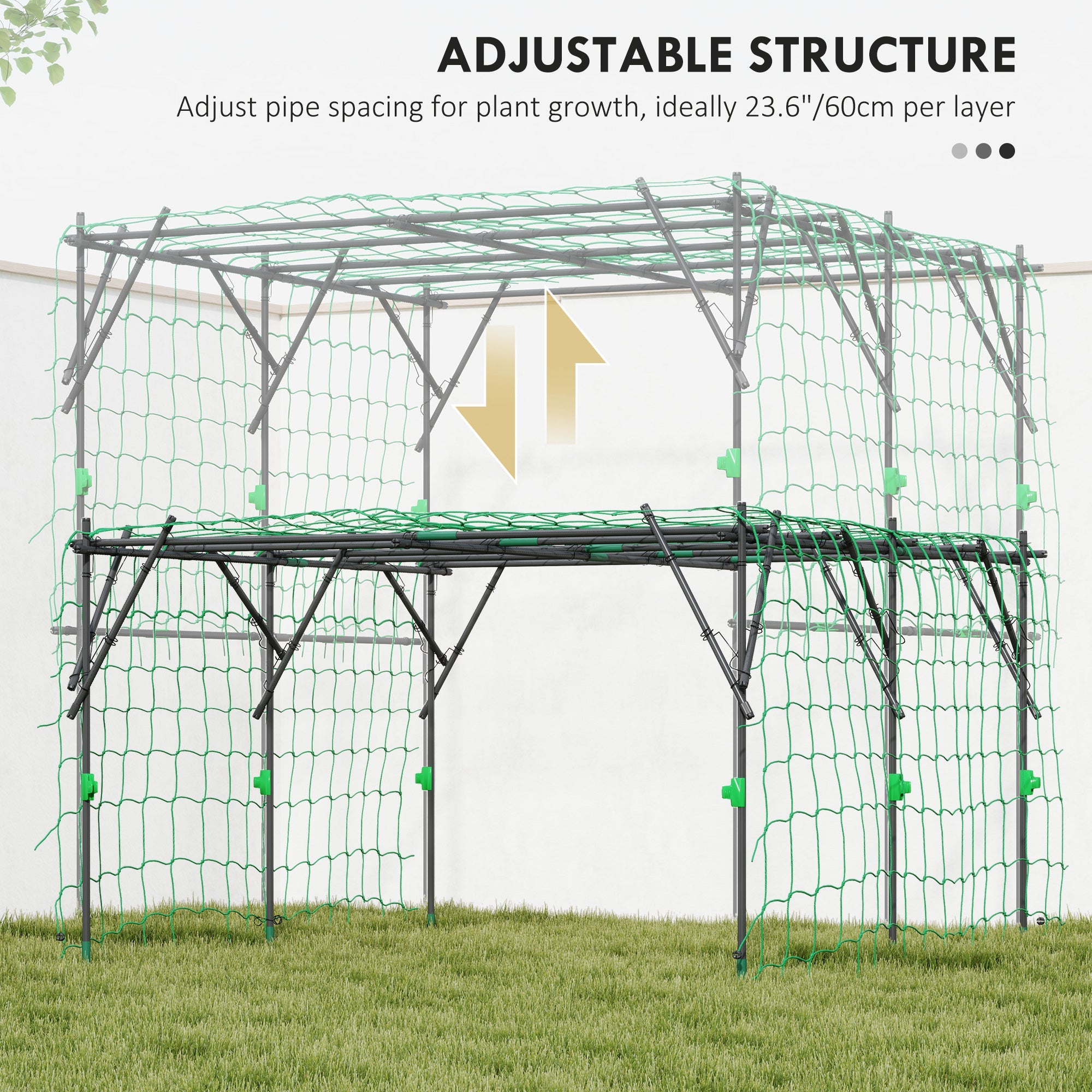 7.3 FT Garden Arch Trellis with Climbing Net