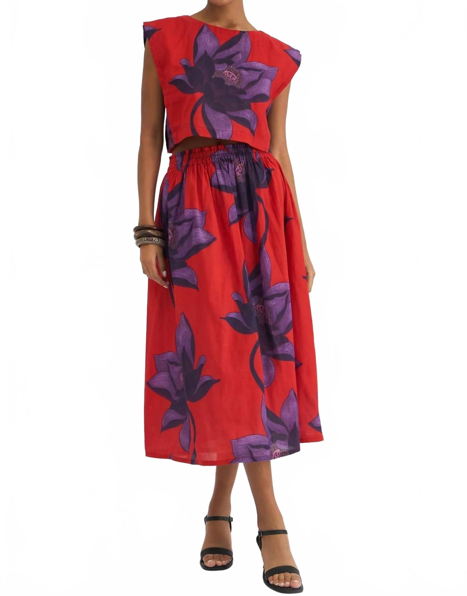 Amber Skirt In Lotus Sunset