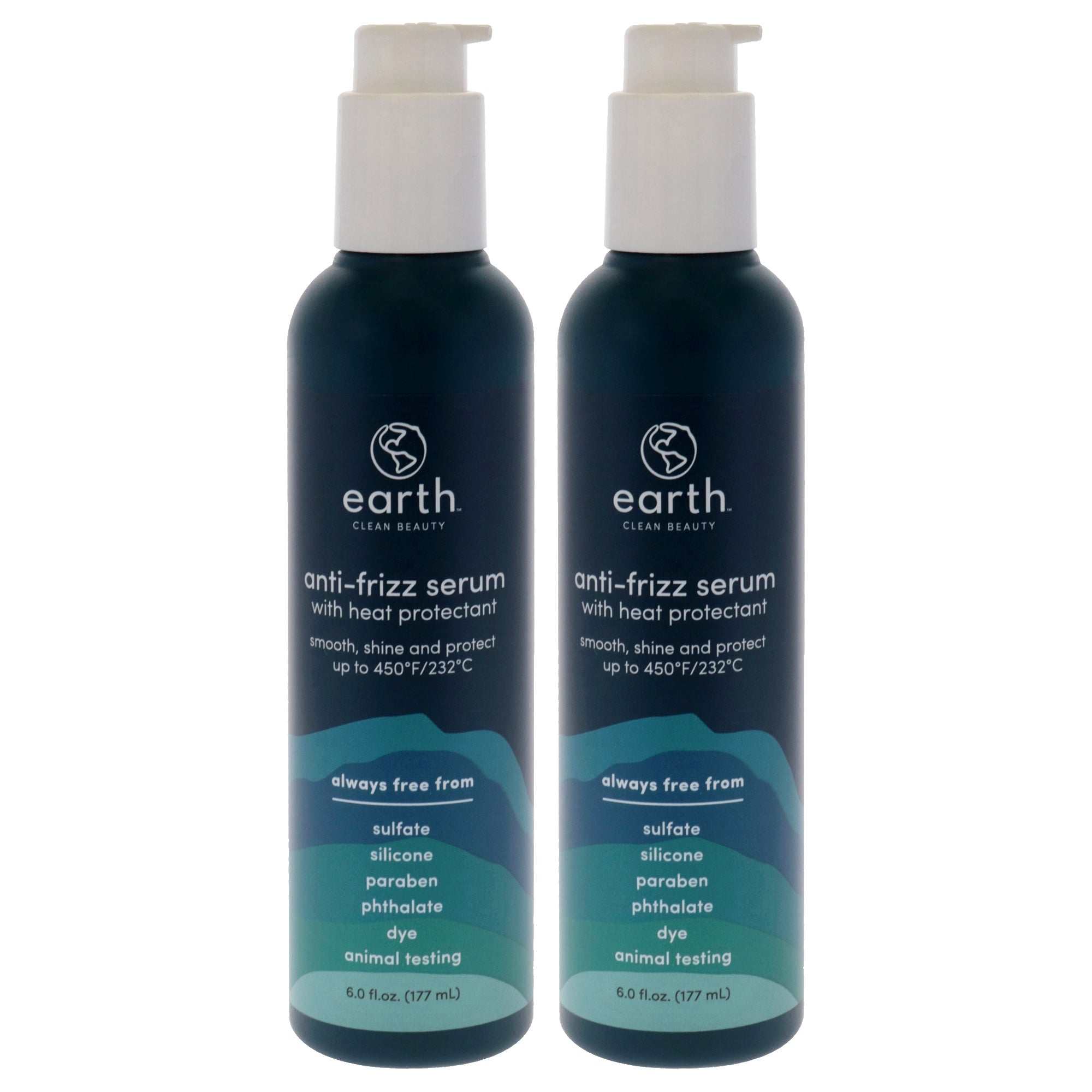 Anti-Frizz Serum With Heat Protectant by Earth for Unisex - 6 oz Treatment - Pack of 2