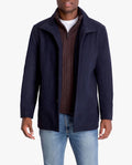 Amherst Button Front Wool Jacket In Navy Heather