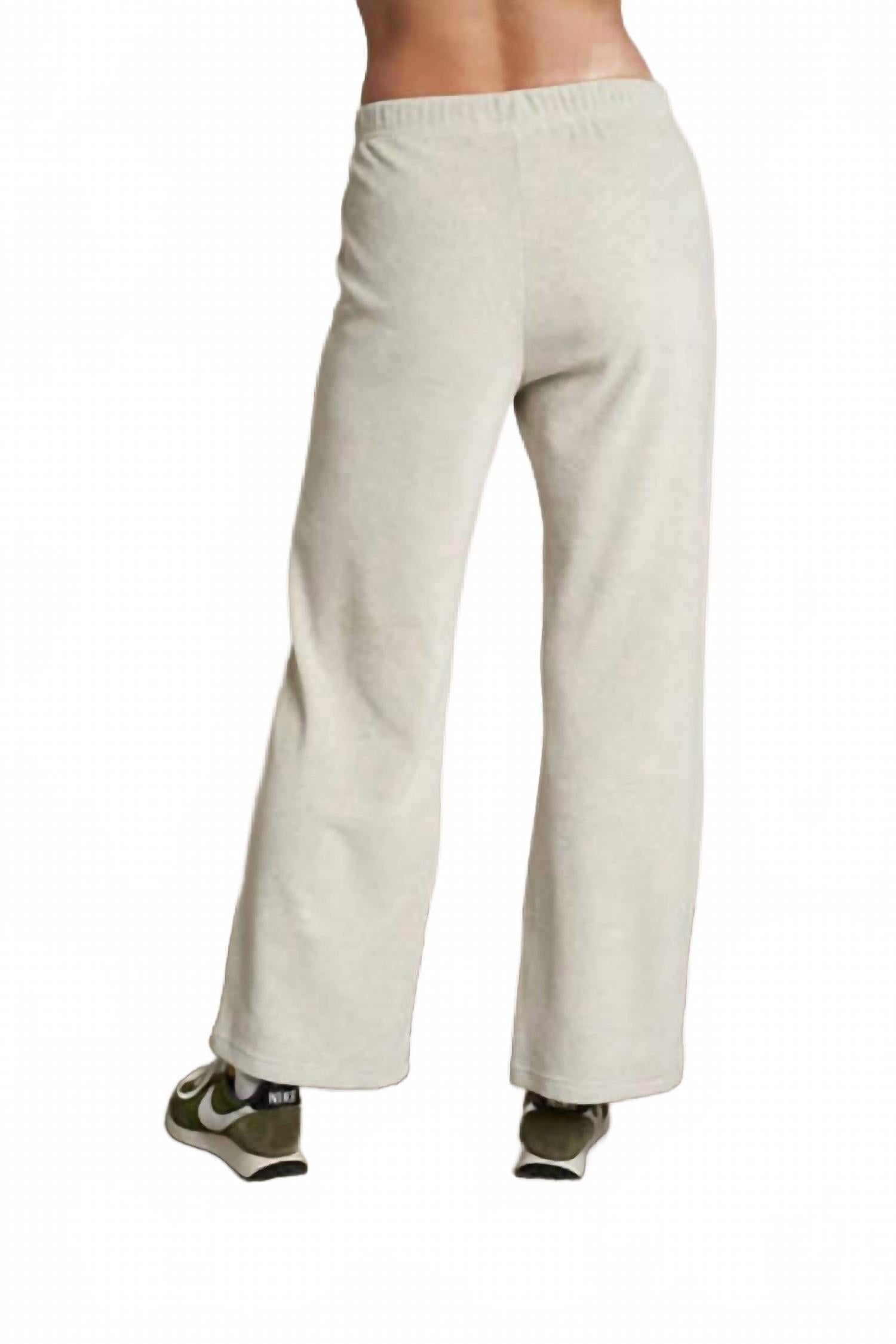 Alex Velour Pants In Oatmeal