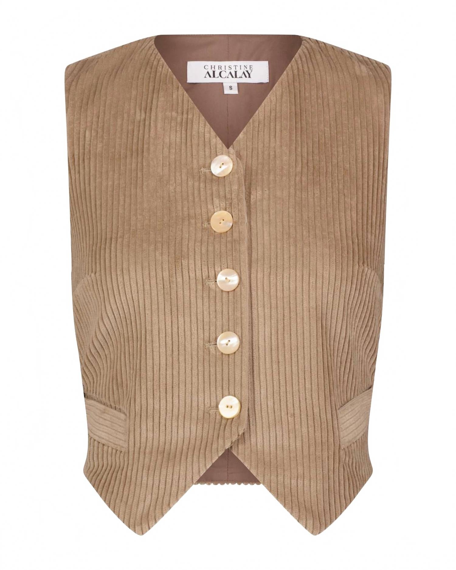 Annie Vest In Ash Corduroy