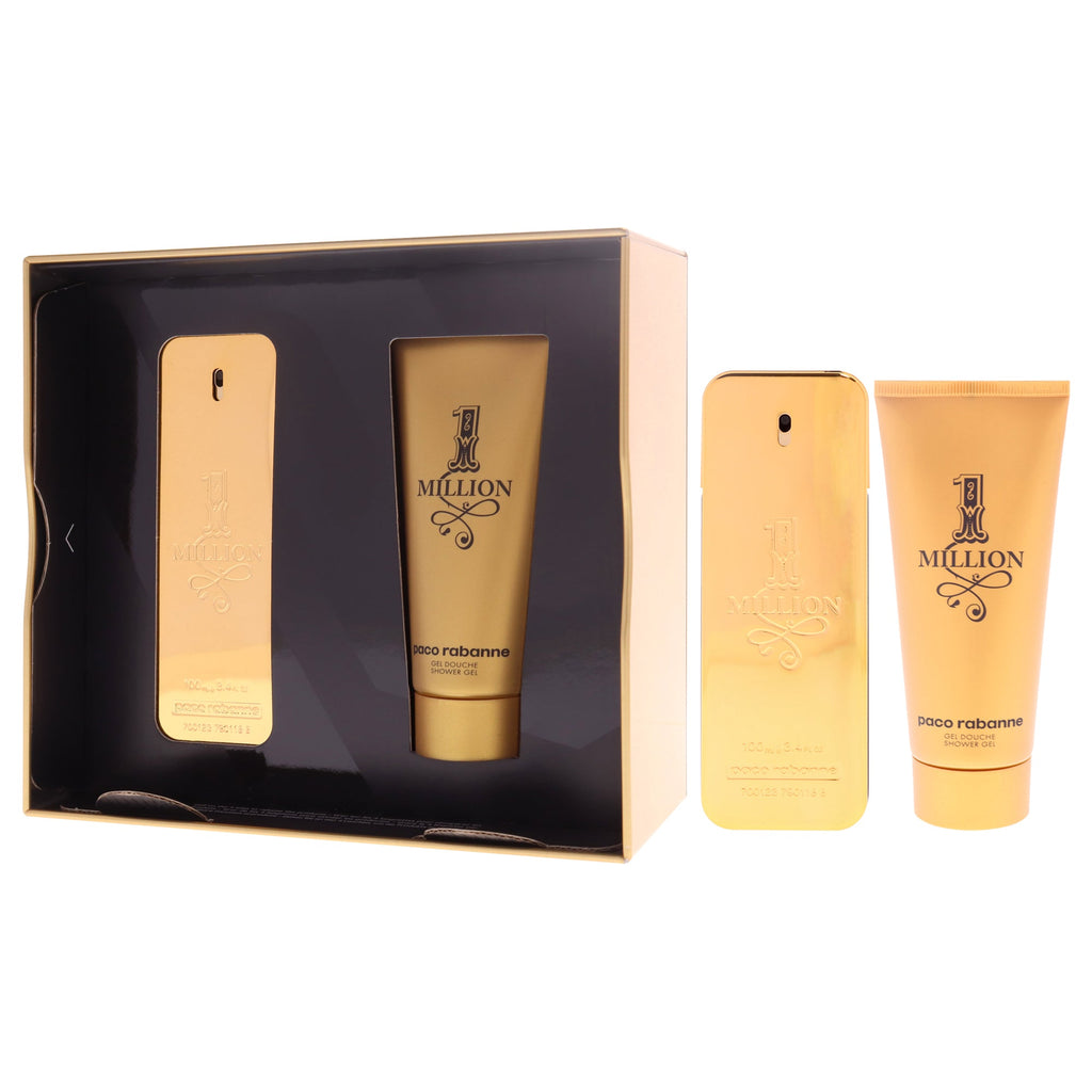 1 Million by Paco Rabanne for Men - 2 Pc Gift Set 3.4oz EDT Spray, 3.4oz Shower Gel