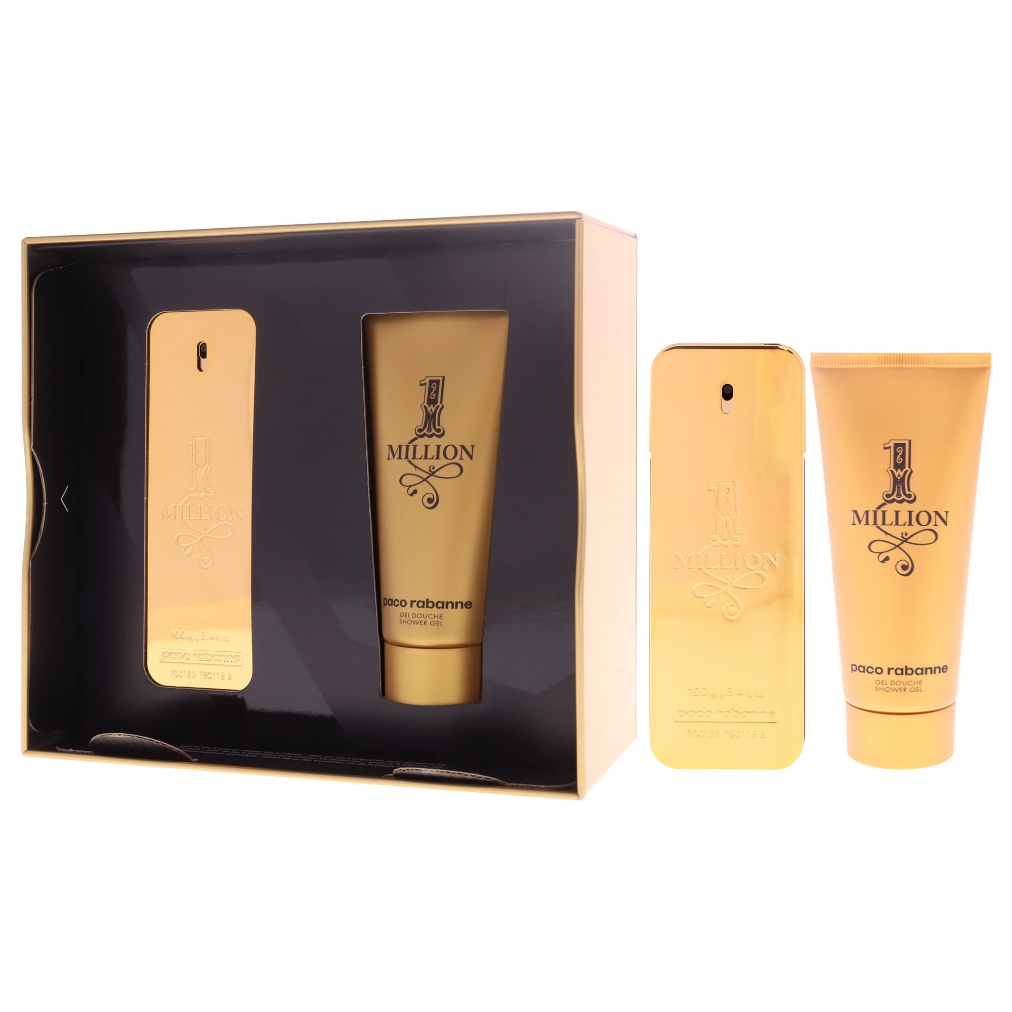 1 Million by Paco Rabanne for Men - 2 Pc Gift Set 3.4oz EDT Spray, 3.4oz Shower Gel