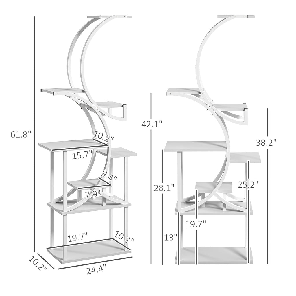 8 Tier Indoor Plant Stand, 62 Inch S Shaped Plant Shelf