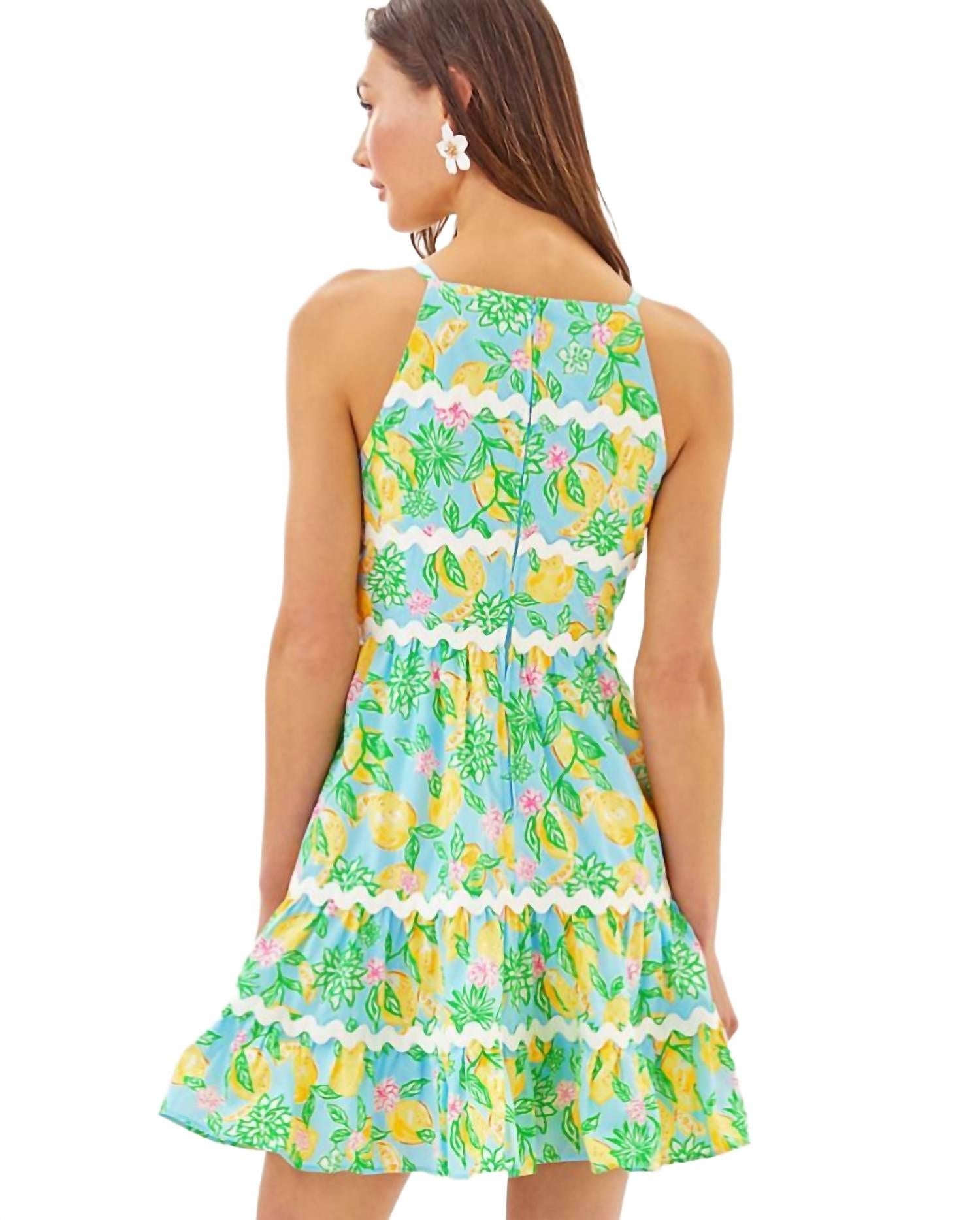 Angelynn Mini Dress In Blue Multi