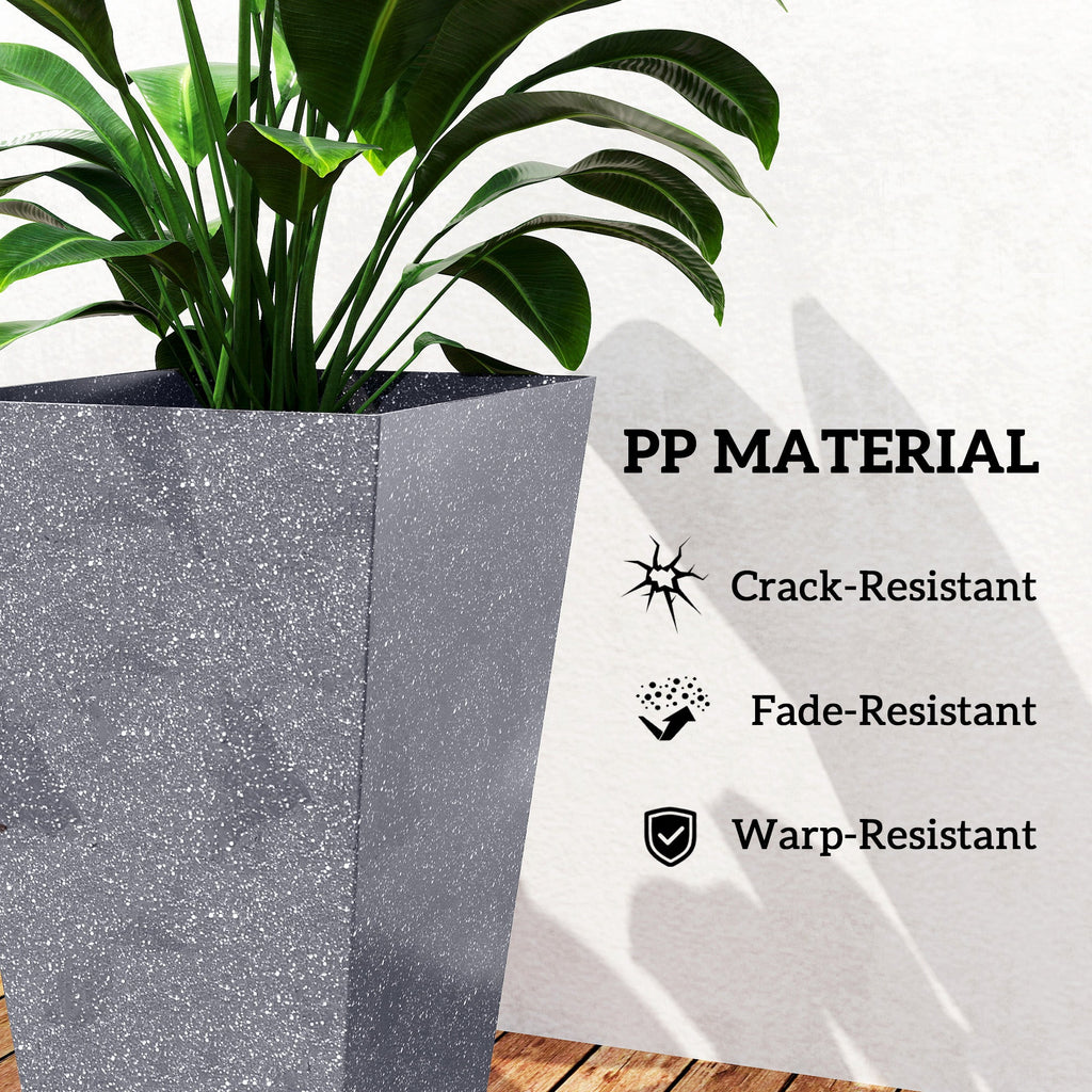 3-Pack 28" Tapered Planters with Marble Finish
