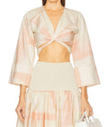 Ansalm Top In Pink Brushstroke