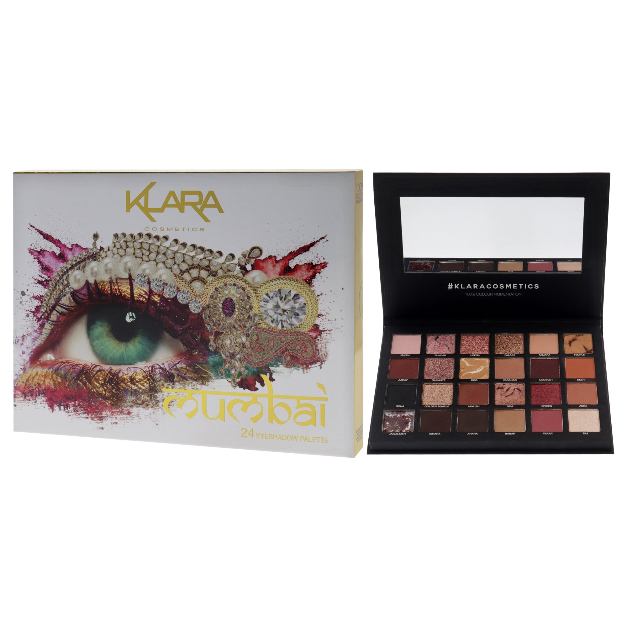 24 Eyeshadow Palette - Mumbai by Klara for Women - 1.68 oz Eye Shadow