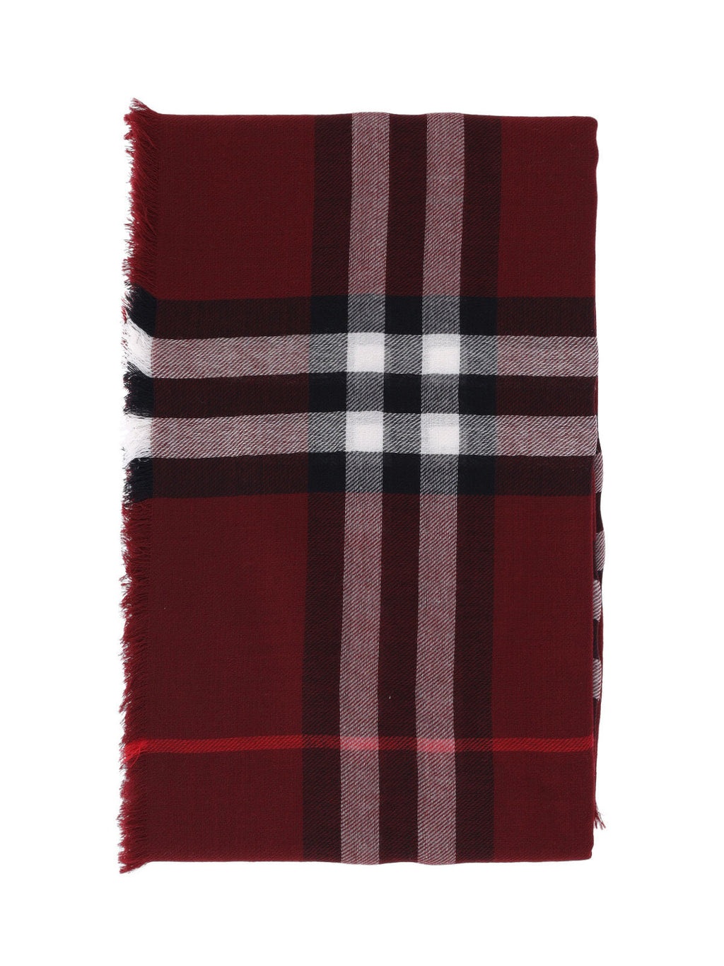 "Check" Wool Scarf – Red