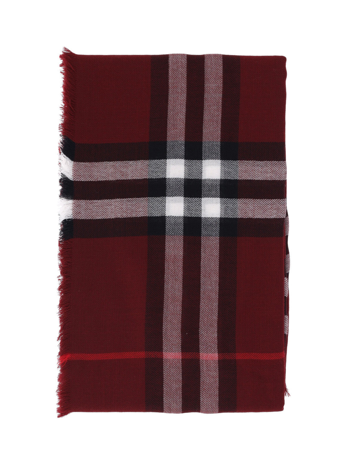 "Check" Wool Scarf – Red