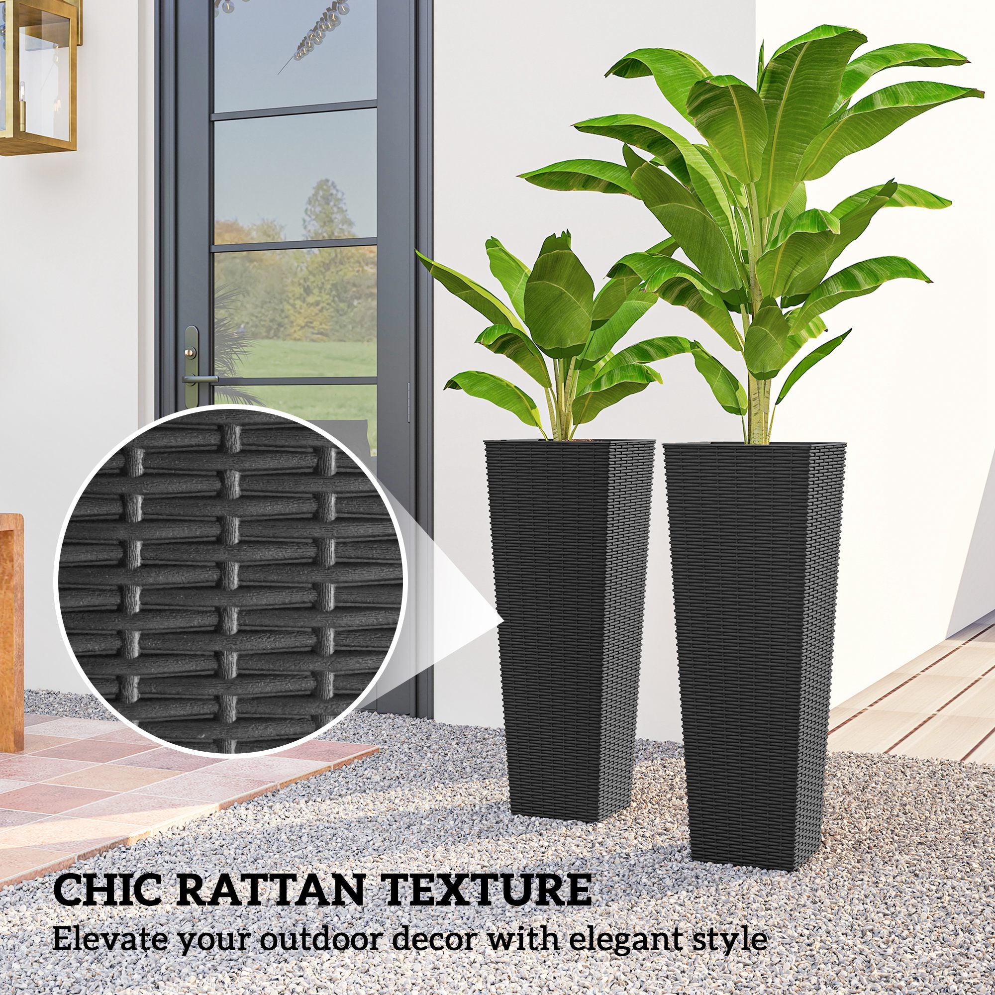 32 Inch Tall Planters for Porch & Garden
