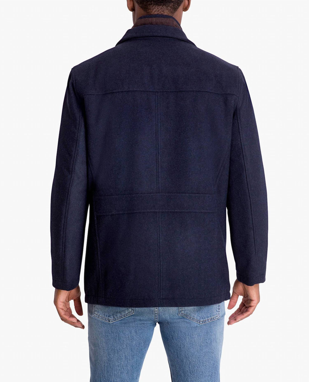 Amherst Button Front Wool Jacket In Navy Heather