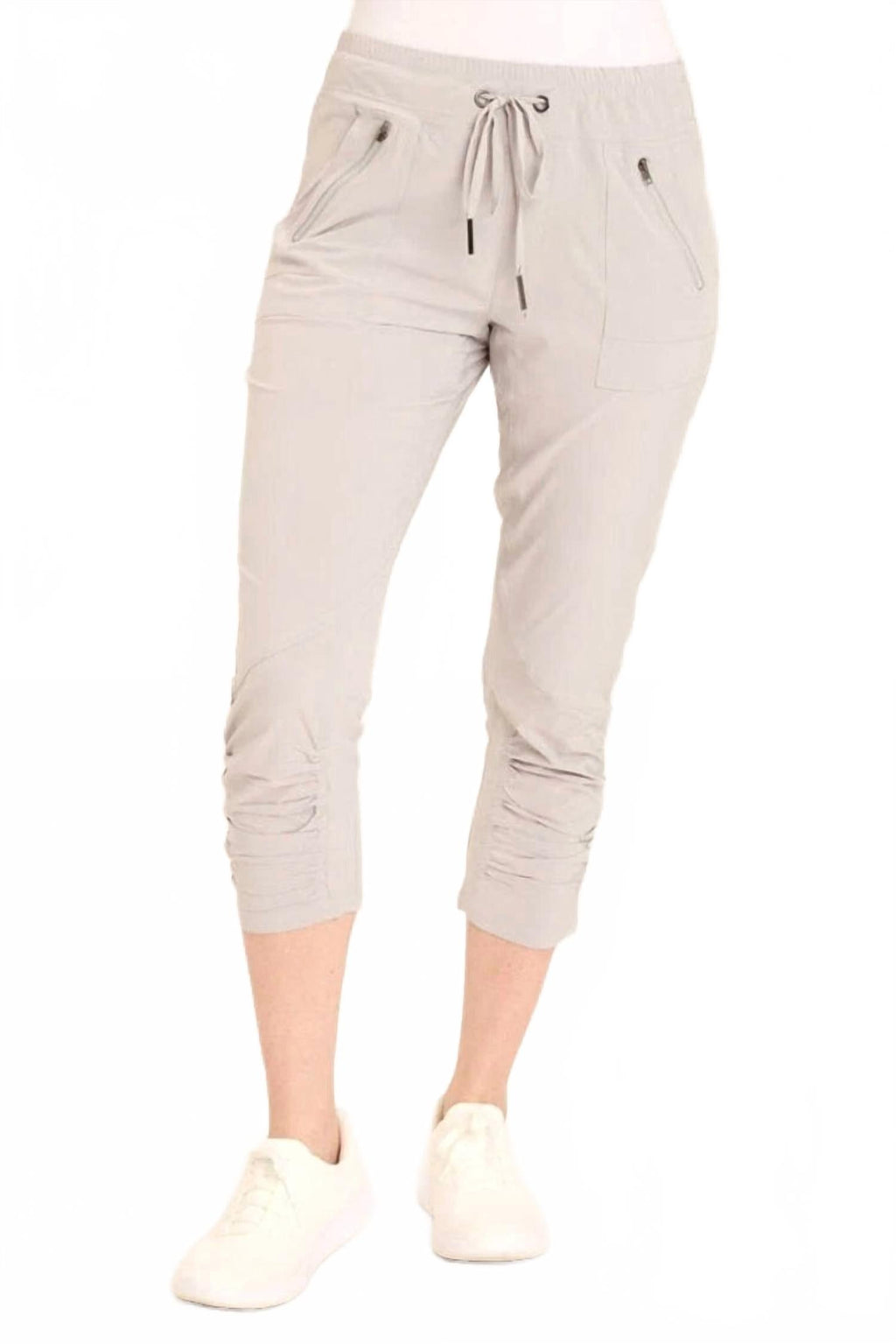 Aksana Whisper Stretch Ruched Slim Pant In Arctic
