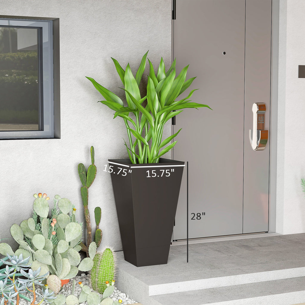 3-Pack Anti-Crack Plastic Flower Pots for Garden & Home