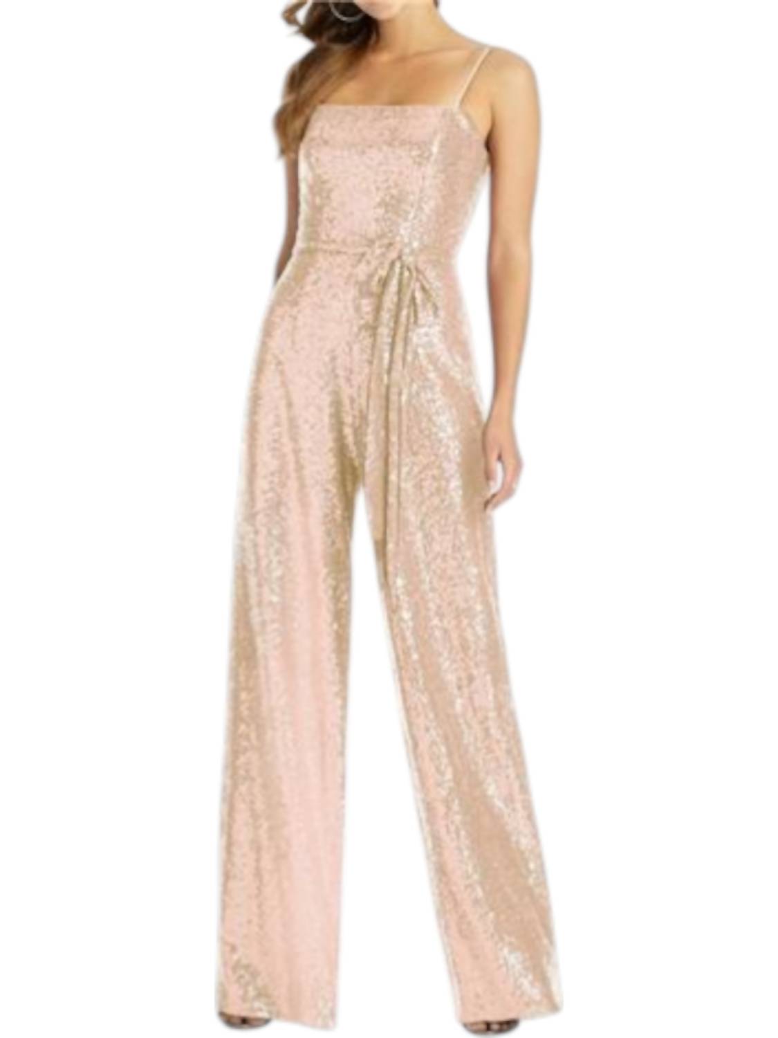Alexis Bridesmaid Jumpsuit In Rose Gold